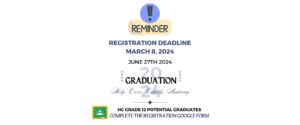 Potential Grad. Registration – Deadline